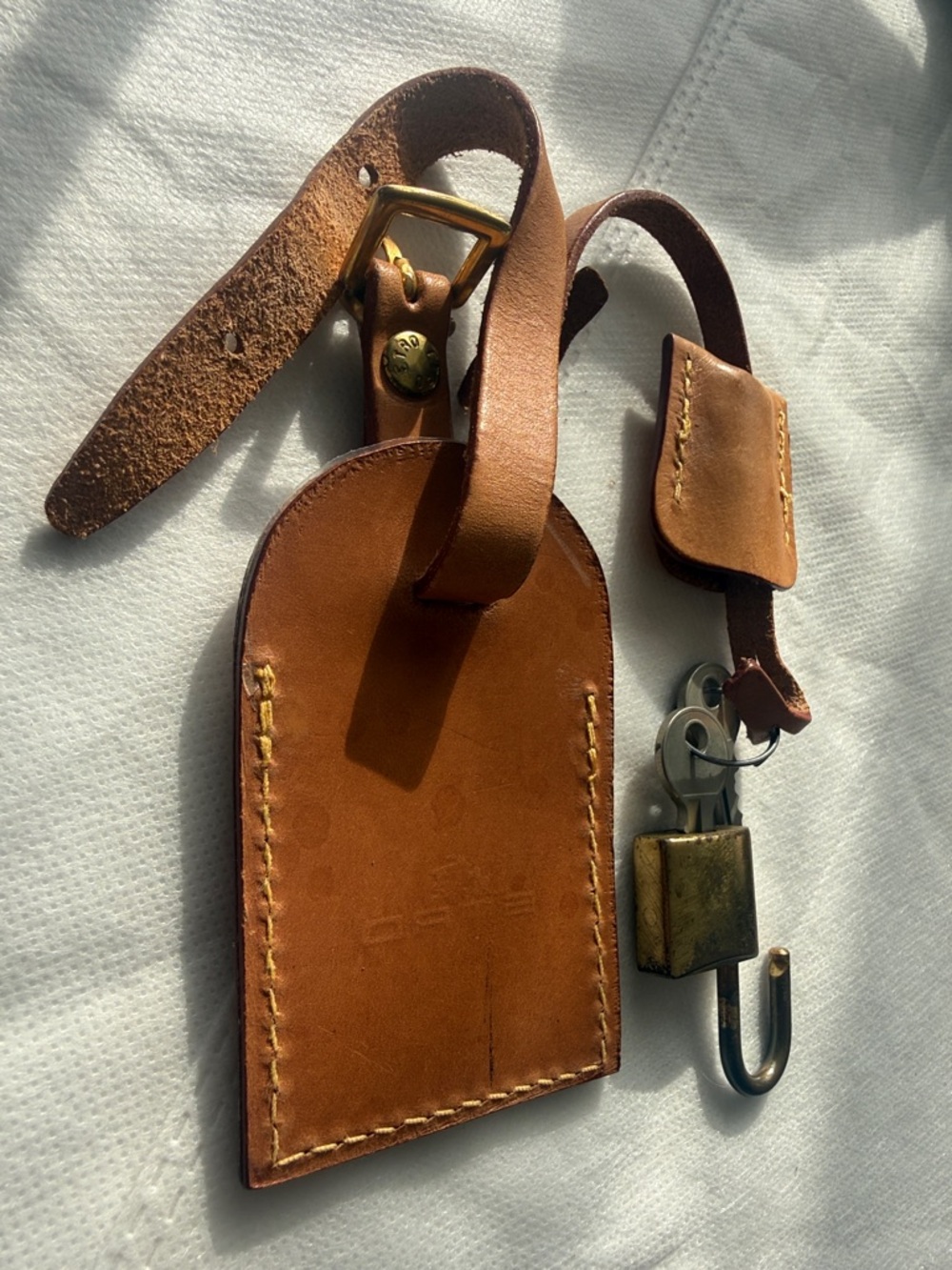 Etro Vaschetta Leather Luggage Tag + Lock + Key - Picture 11 of 12